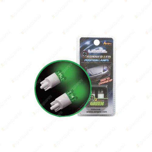 Aerpro Green LED Wedge Type Lights with Spinning Effect - Pack of 2