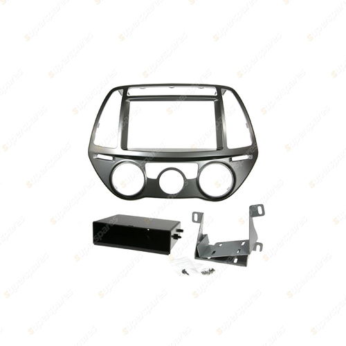 Aerpro Single & Double DIN Silver Facia Suit for Hyundai i20 PB 2012-2015