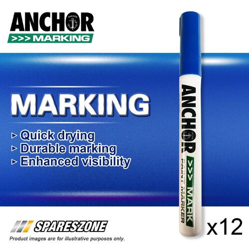 12 x Anchor Paint Marker Blue Marker Pens Used For Various Applications