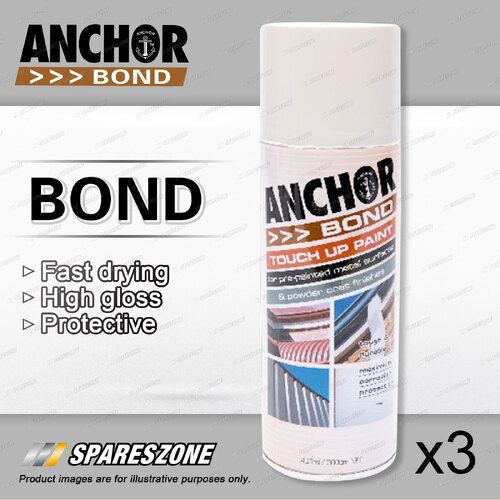3 x Anchor Bond Windspray / Armour Grey Paint 300 Gram For Repair On Colorbond