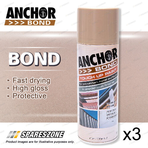 3 x Anchor Bond Cove / River Reed Paint 300 Gram For Repair On Colorbond