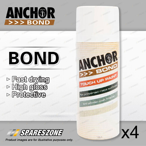 4 x Anchor Bond Pearl White Paint 150 Gram For Repair On Colorbond Powder Coated