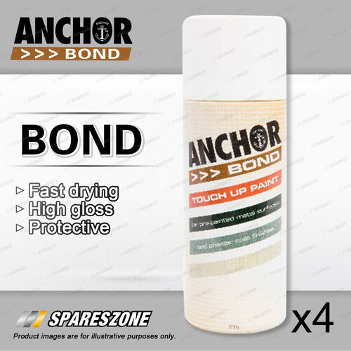 4 x Anchor Bond Dover White (Not Colourbond) Paint 150 Gram For Repair