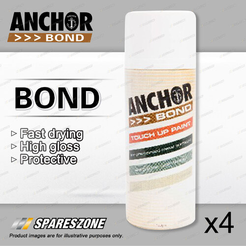 4 x Anchor Bond Monument Gunmetal Grey Paint 150 Gram For Repair On Colorbond