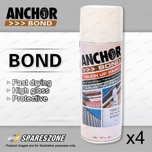 4 x Anchor Bond Dover White / Bulla White Paint 150 Gram For Repair On Colorbond