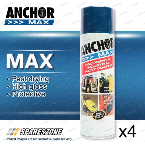 4 Packets of Anchor Max Navy Blue B13 Aerosol Paint 400 Gram Fast Drying