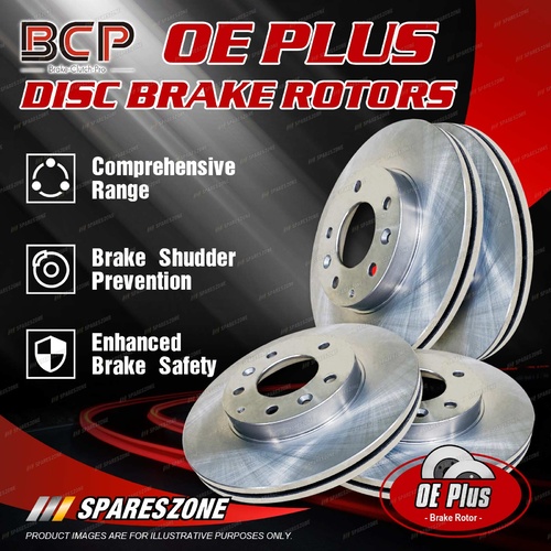 BCP Front + Rear Disc Brake Rotors for Audi A4 FWD Solid 95-98 Premium Quality