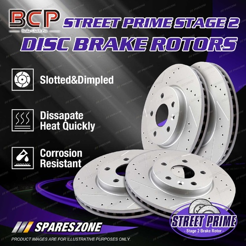 BCP Front + Rear Slotted Brake Rotors for Honda Jazz S GK GF GK3 1.3L L13B3 73kW