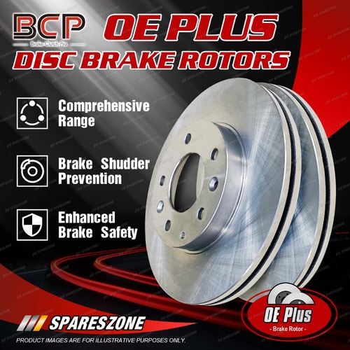 Rear Pair Disc Brake Rotors for Peugeot 3008 308 5008 Partner 07-on BCP Brand