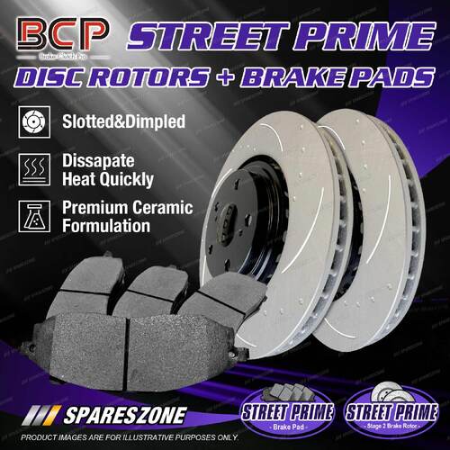 Rear BCP Slotted Brake Rotors + Pads for GWM Ute Cannon Tank 300 2.0L 2020-On