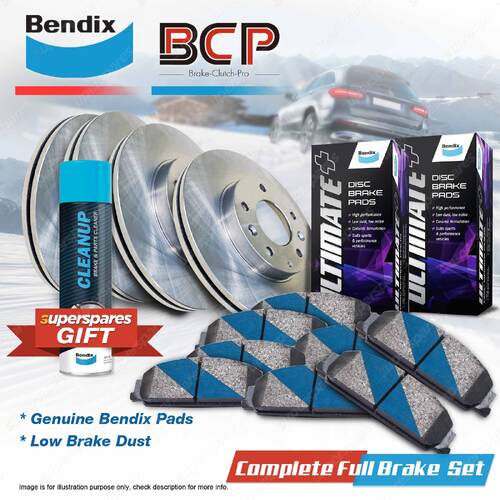 Front + Rear BCP Brake Rotors Bendix Brake Pads for Holden Commodore VE 6.0L