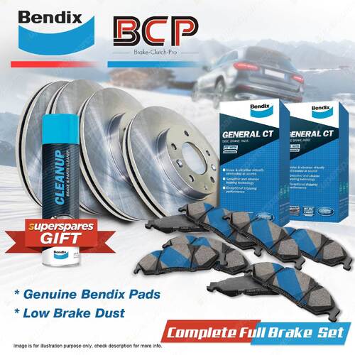 Front + Rear BCP Brake Rotors Bendix Brake Pads for Toyota Celica Supra MA61