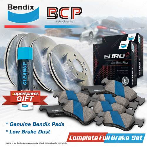 F + R Rotors Bendix Brake Pads for BMW X6 E71 3.0 08-08 Prepared for wear sensor