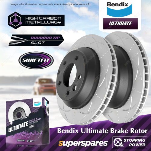 Bendix Rear ULT Disc Brake Rotors for Audi Q7 4L 3.0 4.2 6.0 TDI AWD Wagon 4LB