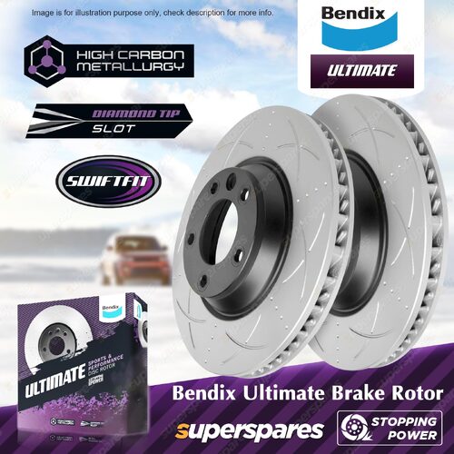 Bendix Front Ultimate Disc Brake Rotors for Volkswagen Touareg 7LA 7L6 7L7