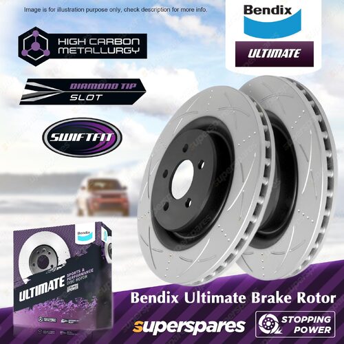 Bendix Front ULT Brake Rotors for Ford Territory SX SY Tickford AU TS TL TE 50