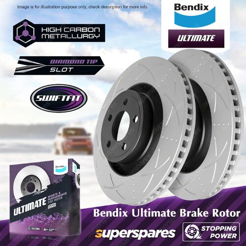 Bendix Rear ULT Disc Brake Rotors for Skoda Kodiaq NS6 NS7 NV7 Electric Parking