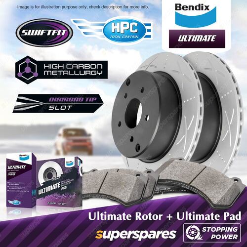 Bendix Rear ULT Disc Brake Rotors + Pads for HSV Senator Manta GTS Clubsport VT