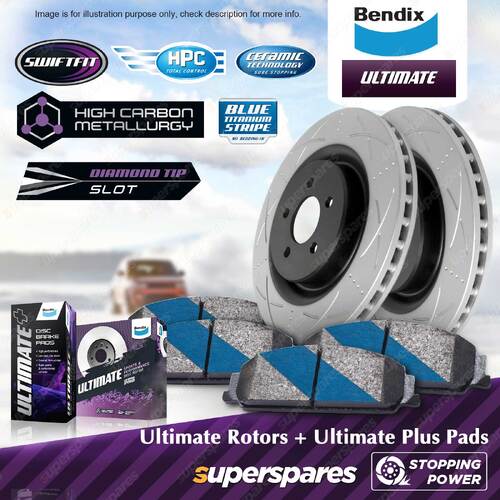 Bendix Front ULT Disc Rotors + ULT+ Brake Pads for HSV Senator GTS VT RWD Sedan