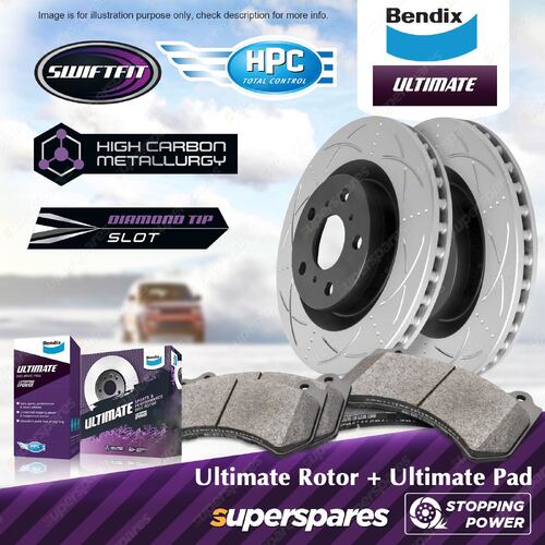 Bendix Front ULT Brake Rotors + Pads for Volkswagen Touareg 7P5 7P6 OD 360mm