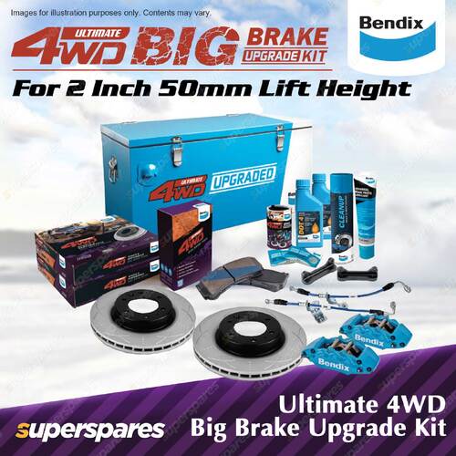 2" Lift Bendix Front ULT4WD Big Brake Upgrade Kit for Toyota Land Cruiser 78 79