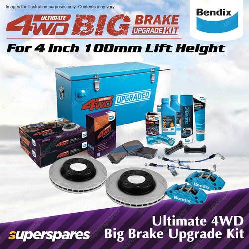 4" Bendix Front Big Brake Upgrade Kit for Toyota LandCruiser VDJ76 78 79 W/O VSC