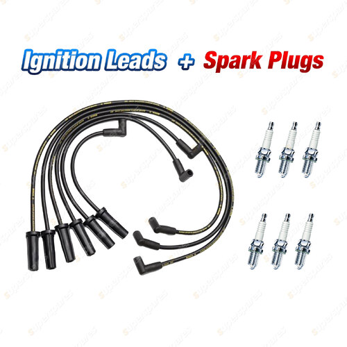 Bosch Ignition Leads + 6 x Denso Spark Plugs for Chrysler Valiant VG 6Cyl 12V