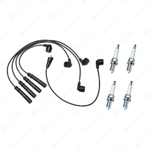 Bosch Ignition Leads + 4 x Denso Spark Plugs for Toyota Hilux RN85 RN90 RN110