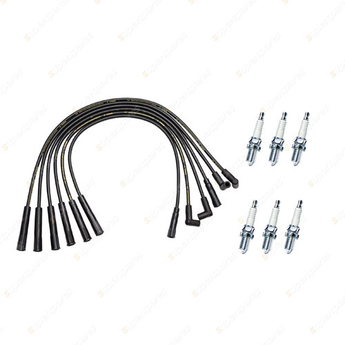 Bosch Leads + 6 x Denso Iridium Power Plugs for Ford Fairlane Fairmont Falcon AU