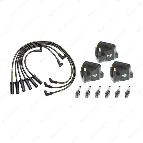 NGK Spark Plugs Coils + Bosch Leads Kit for Holden Calais VT L36 Caprice VS L27