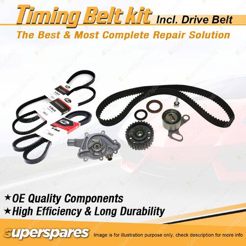 Timing Belt Kit & Gates Drive Belt for Toyota Hilux LN147 LN149 3.0L 5L 5LE