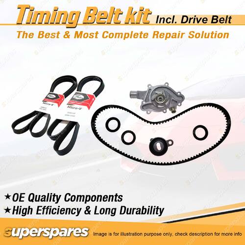 Timing Belt Kit & Gates Drive Belt for Toyota MR2 AW11 Coupe 1.6L 4AGE