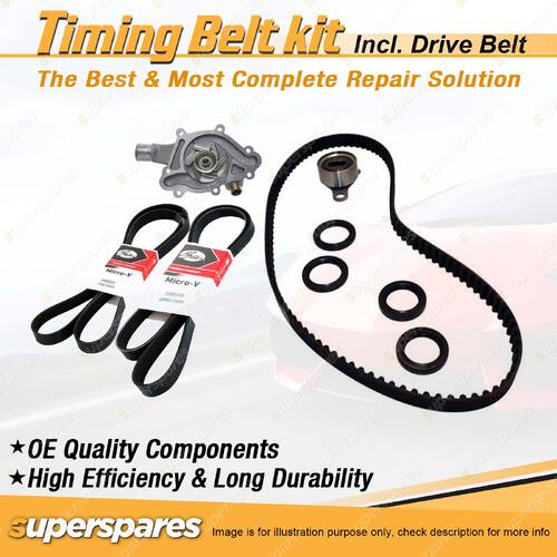 Timing Belt Kit & Gates Drive Belt for Toyota Corolla SE AE90 Hatch 1.4L 6AFC