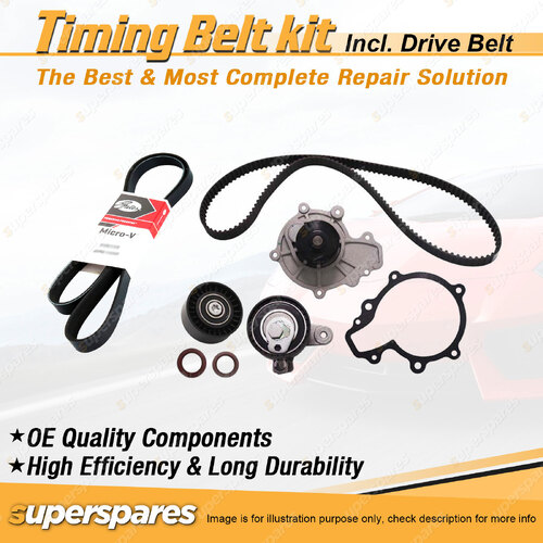 Timing Belt Kit & Gates Drive Belt for Audi A3 8P 2.0L BLR BLY BVY 2004-2007