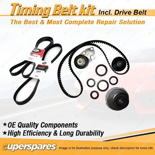 Timing Belt Kit & Gates Belt for Daewoo Lanos 1.6L A16DMS 1997-2003 with P/S