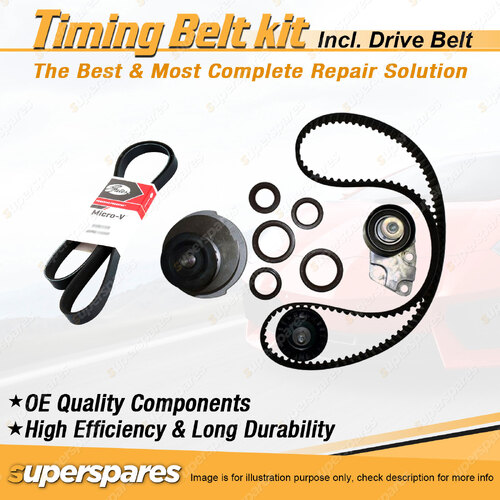 Timing Belt Kit & Gates Drive Belt for Daewoo Nubira J100 1.6L A16DMS 1997-1999