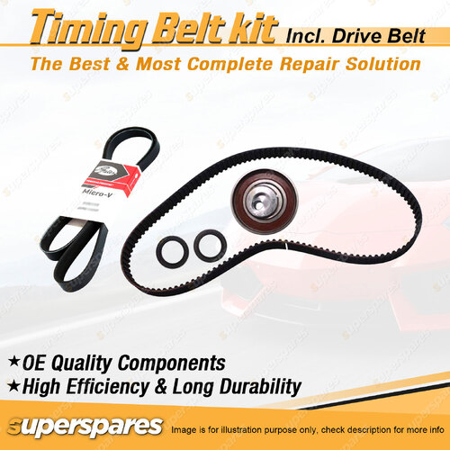 Timing Belt Kit & Gates Drive Belt for Fiat 500 Punto Dynamic 1.2L 1.4L 2006-ON