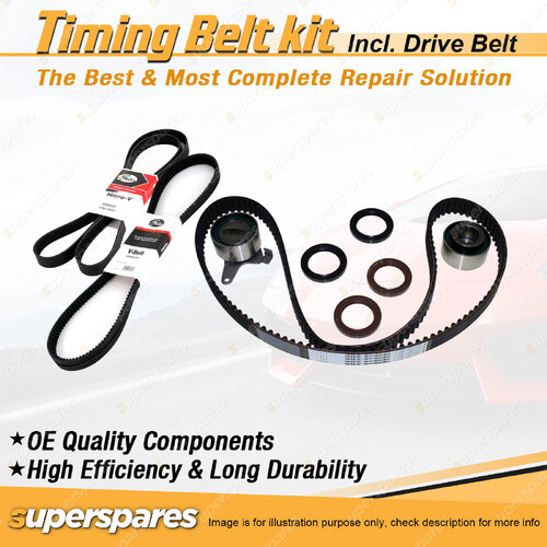 Timing Belt Kit & Gates Drive Belt for Ford Capri SAII 1.6L EFI B6 1990-1992