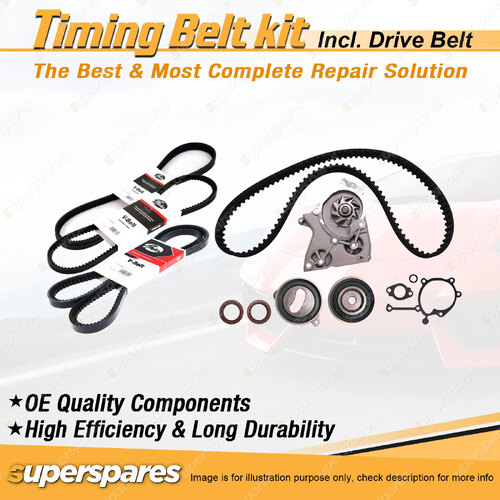 Timing Belt Kit & Gates Drive Belt for Ford Courier 2.2L OHC F2 1989-1990