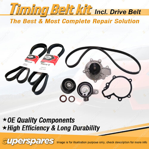 Timing Belt Kit & Gates Drive Belt for Ford Econovan JH 1.8L EFI F8 2003-2006