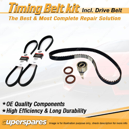 Timing Belt Kit & Gates Drive Belt for Ford Econovan Spectron 2.0L FE 1985-1986