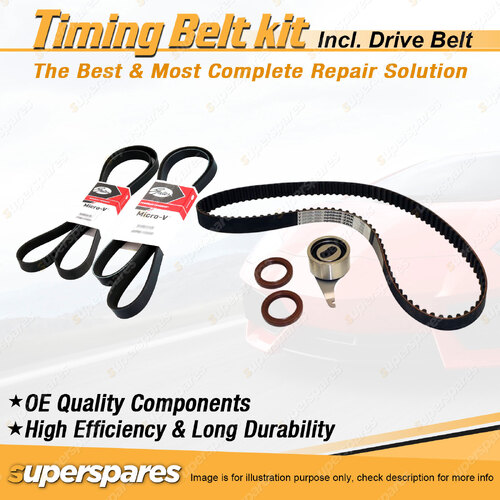 Timing Belt Kit & Gates Drive Belt for Ford Telstar AR AS 2.0L FE 1985-1987