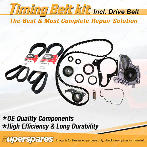 Timing Belt Kit & Gates Drive Belt for Holden Apollo JM JP 2.2L 5S-FE 1993-1997