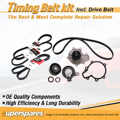 Timing Belt Kit & Gates Drive Belt for Holden Rodeo RA 2.4L Y24SE 2005-2008