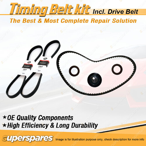 Timing Belt Kit & Gates Drive Belt for Holden Drover QB 1.3L G13A 1985-1987