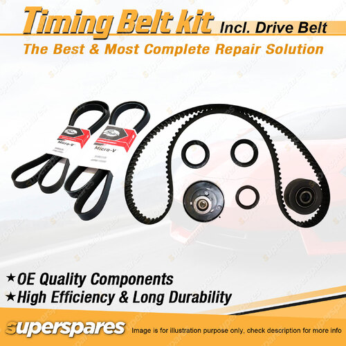 Timing Belt Kit & Gates Drive Belt for Holden Barina TM 1.6L F16D4 2011-ON