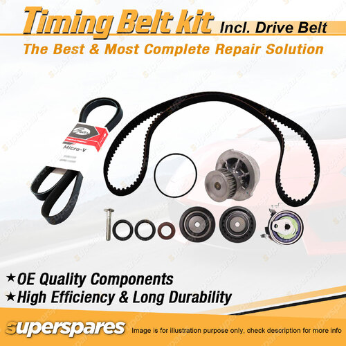 Timing Belt Kit & Gates Drive Belt for Holden Barina SB 1.6L X16XE 1994-1998