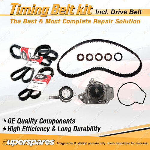 Timing Belt Kit & Gates Drive Belt for Honda Civic EH9 EJ1 1.6L D16A 1991-1996