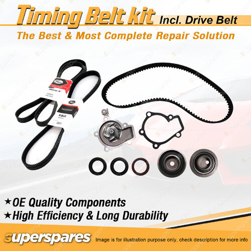 Timing Belt Kit & Gates Drive Belt for Hyundai Lantra 2.0L G4GF 1999-2000