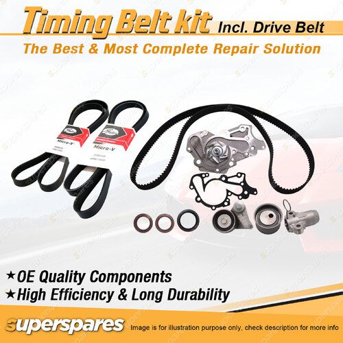 Timing Belt Kit & Gates Drive Belt for Hyundai Santa Fe 2.4L G4JS 2001-2003